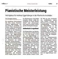 Pressebericht Klavierkonzert Andreas Eggertsberger